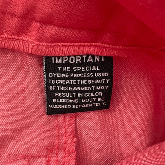 Larry Levine Coral Color Cotton Blend Belt Loop Capri Pants Womens Size 12‎ - Picture 5 of 8